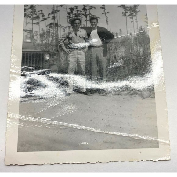 Found Photo Military Men with Jeep Ambulance Near Moody Field Air Force Base GA - Picture 6 of 6